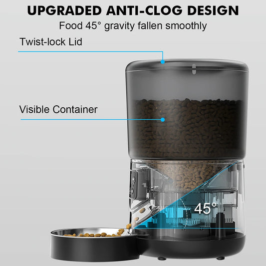 4L Automatic smart pet feeder for cats dogs multiple pets