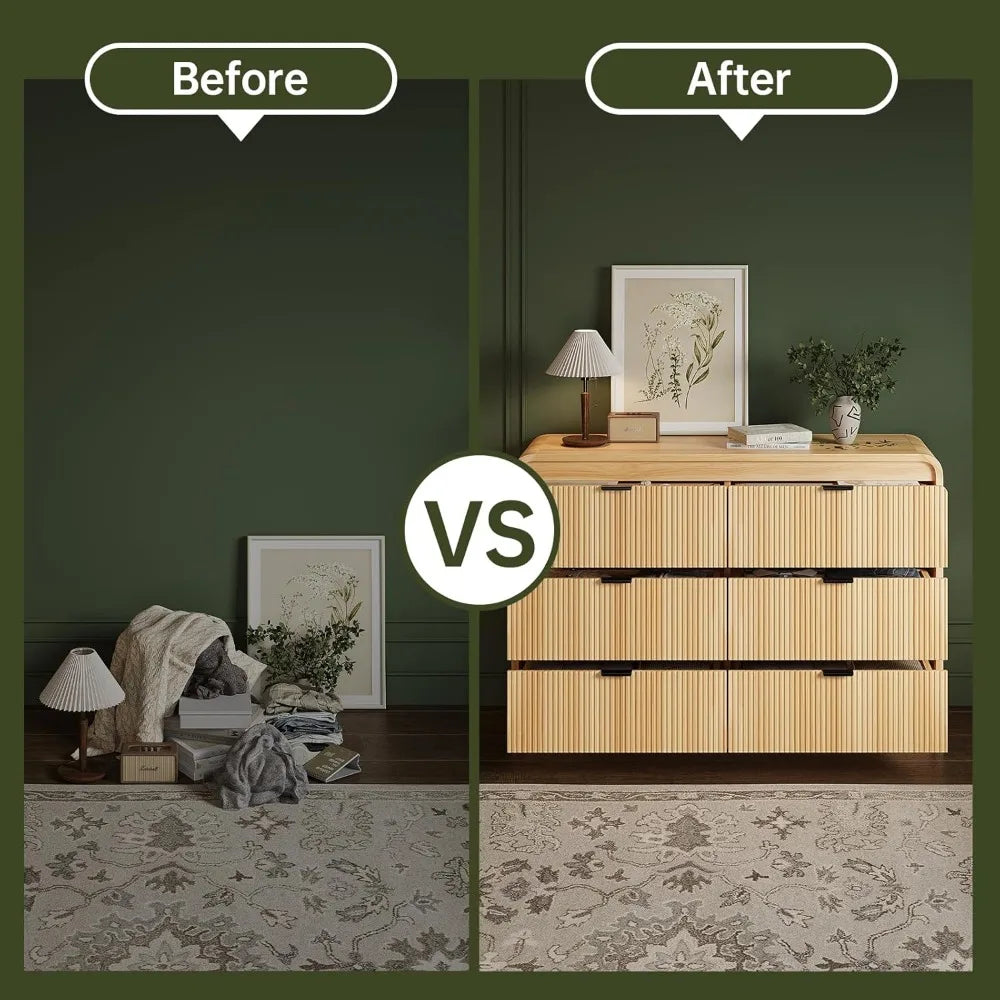 54" Wide Wooden Dresser