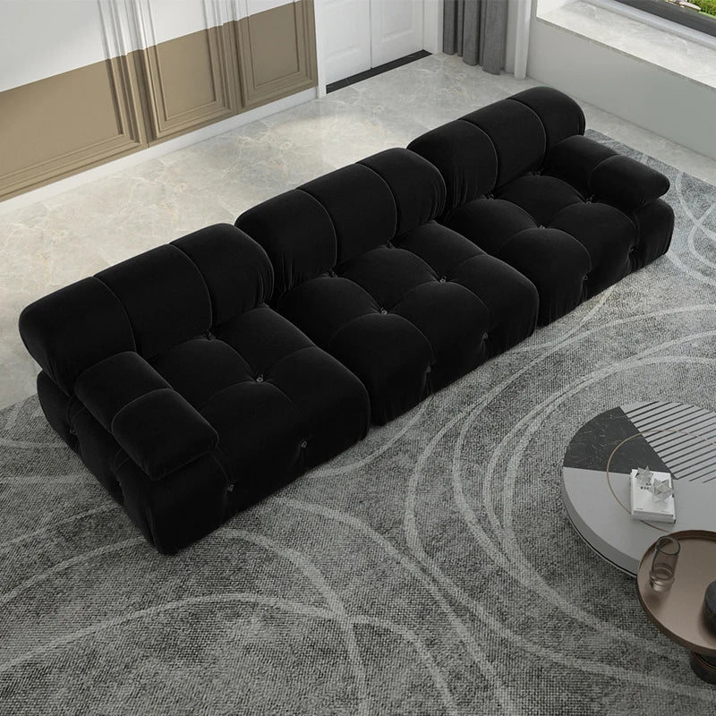 Modern Velvet Convertible Couches 3 Seats Living Room Sofa Sets for Office Apartment
