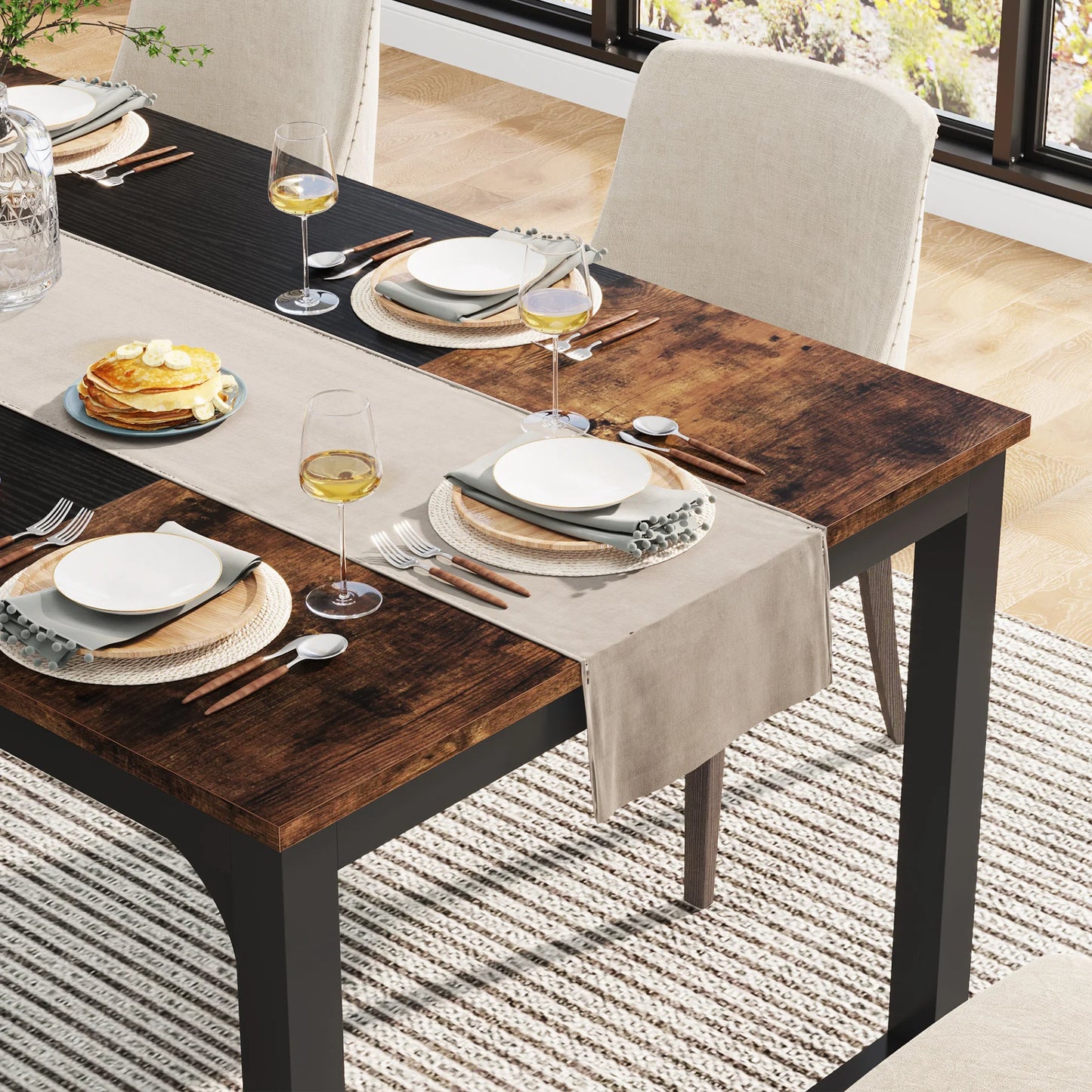 Tribesigns Rectangular Dinner Table for Dining Room
