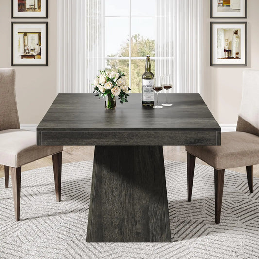 31.5-Inch Kitchen Table Small Dinner Table with Sturdy Pedestal Base