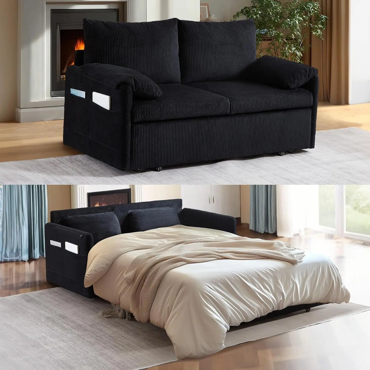 3-in-1 Convertible Futon Couch