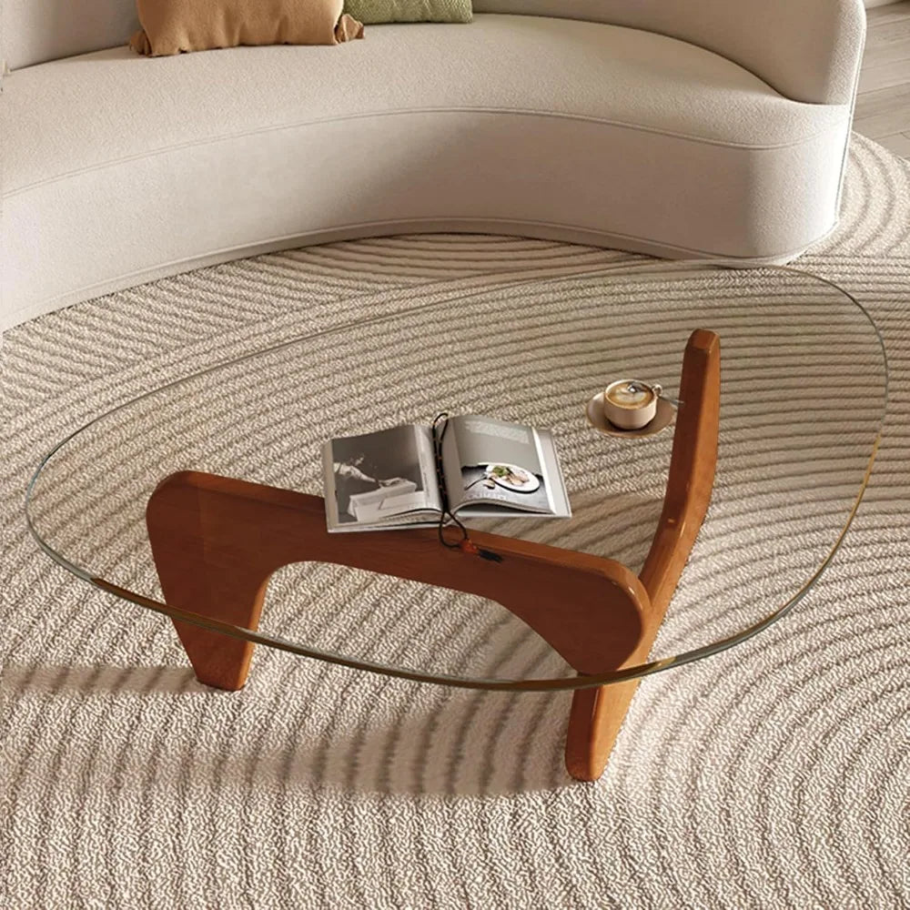 Small Mid Century Glass Top Coffee Table