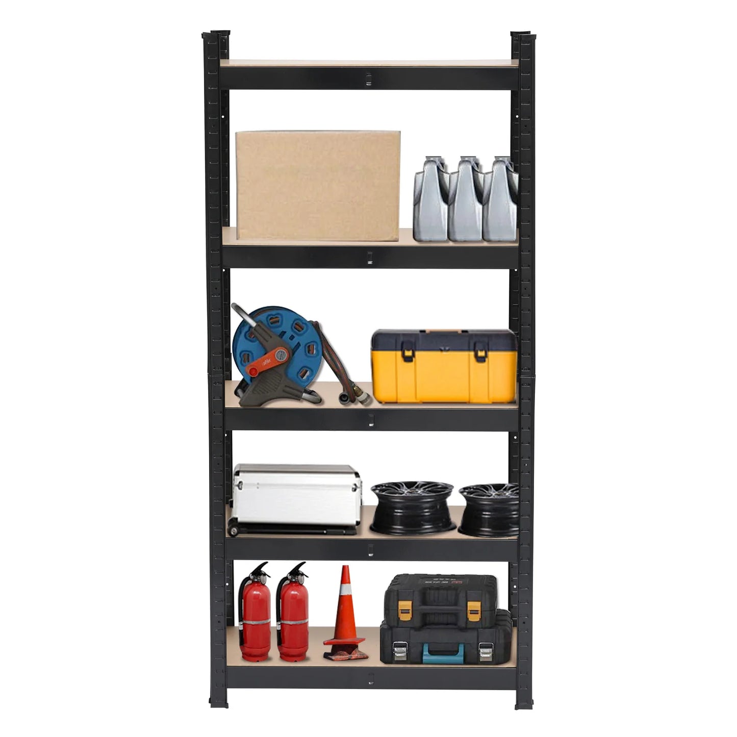 5 Tier Heavy Duty Metal Shelving Rack Unit Garage Storage Shelf