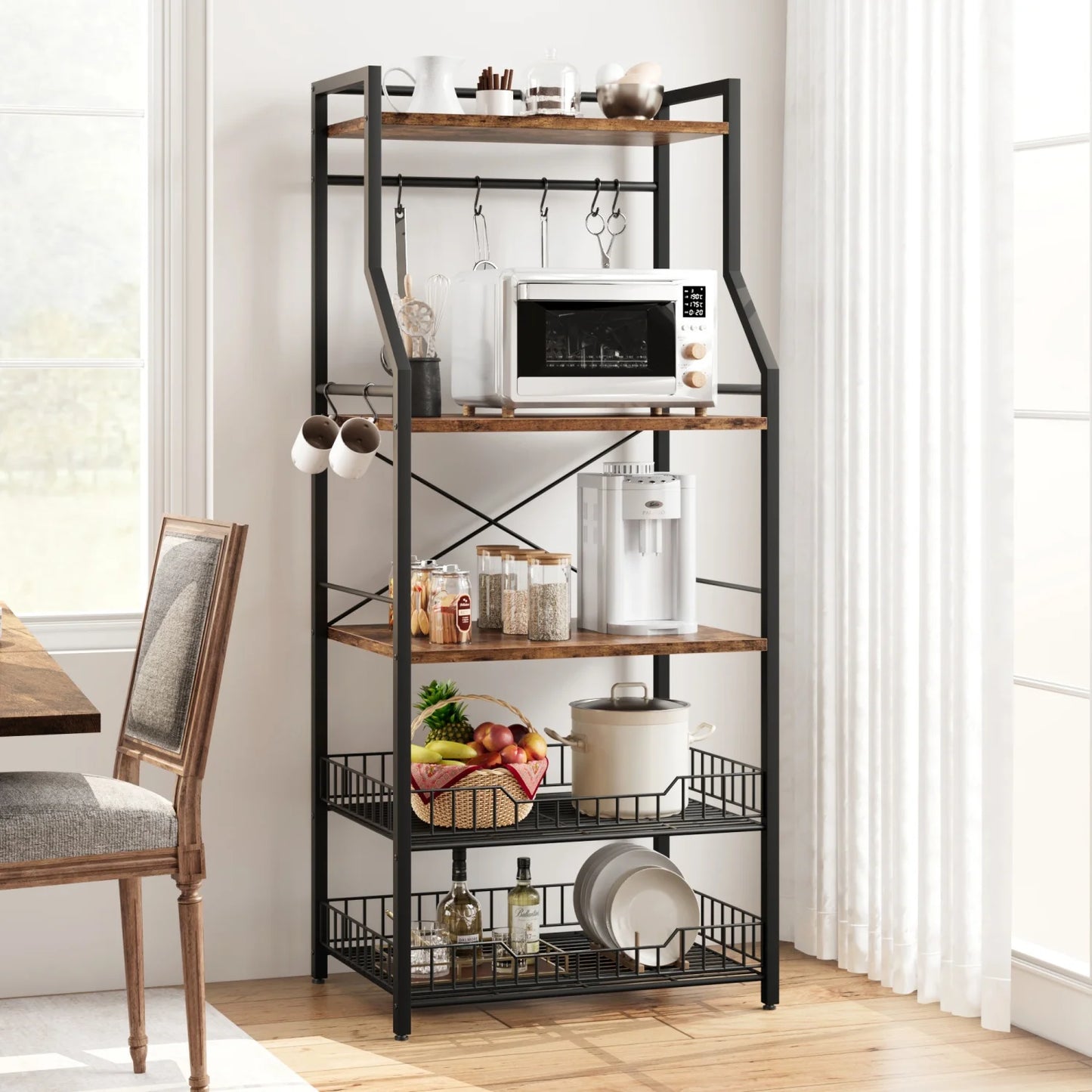 Bakers Rack with Microwave Oven Stand
