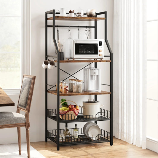 Bakers Rack with Microwave Oven Stand