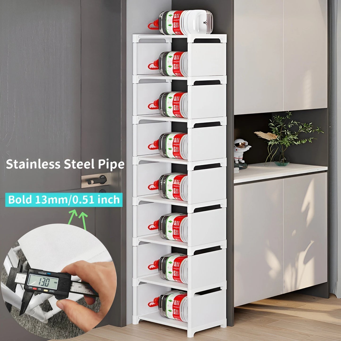 Simple Shoe Rack with  6-10 Tiers Shoe Storage Organizer