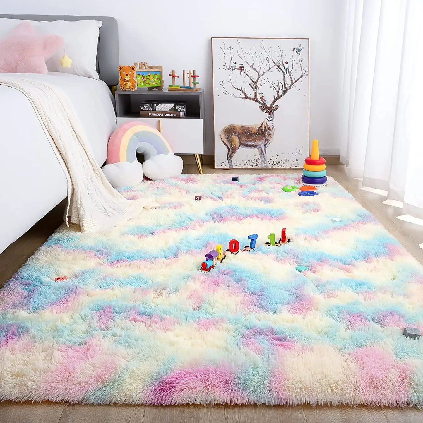 Large Size shaggy Rug Fluffy Carpet For Living Room Bedroom Kids Room