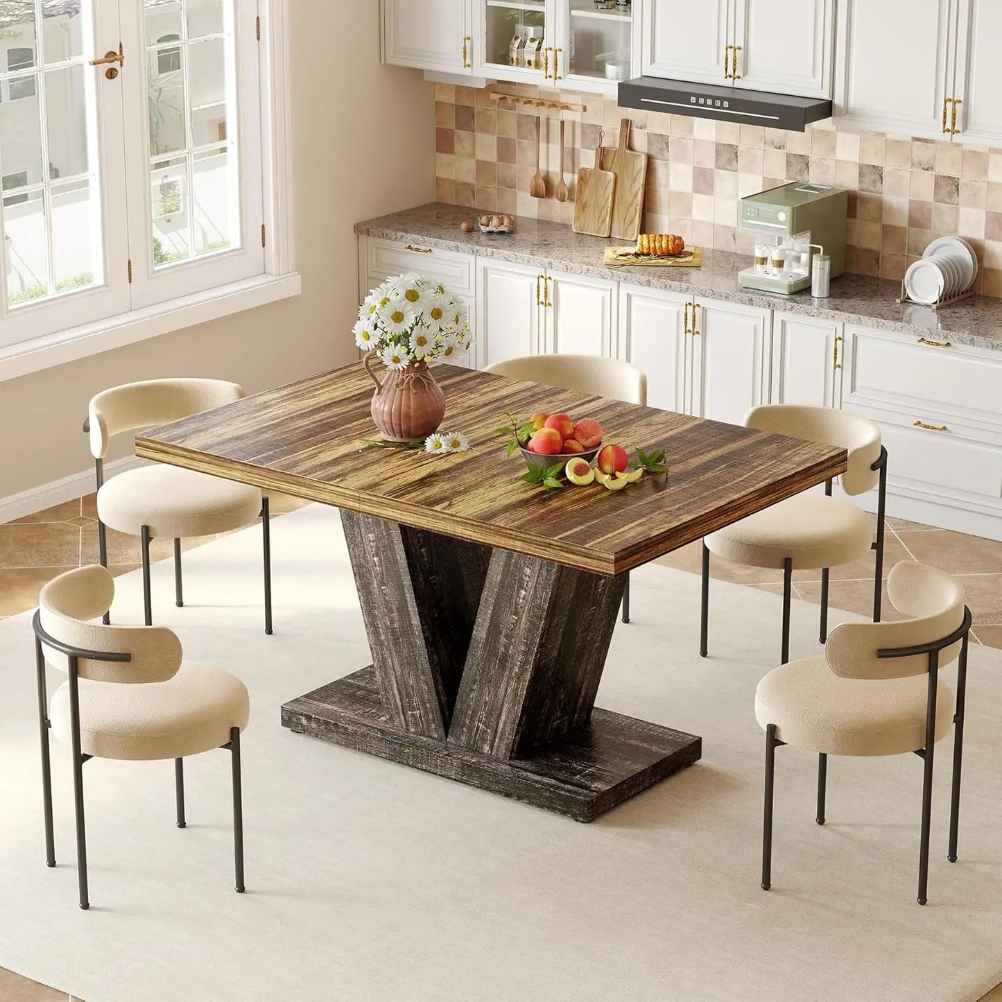 White Rectangle Modern Dining Room Tables