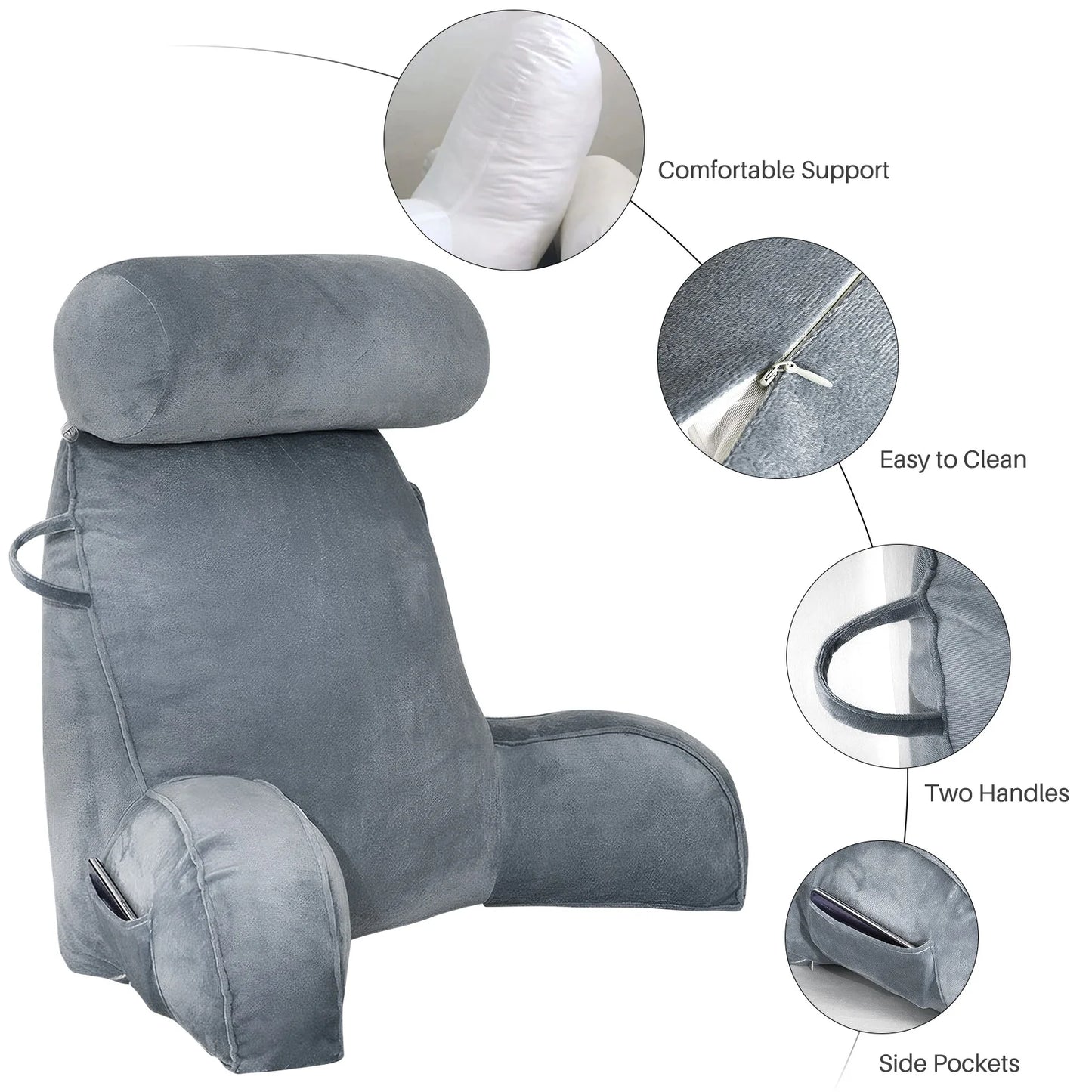 Headboard Pillow Triangle Cushion Reading Large Bolster Backrest