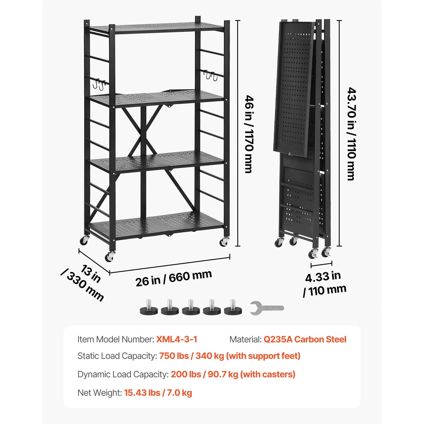 SucceBuy 6/5/4/3 Tier Black Shelving Unit Organizer for Garage Kitchen