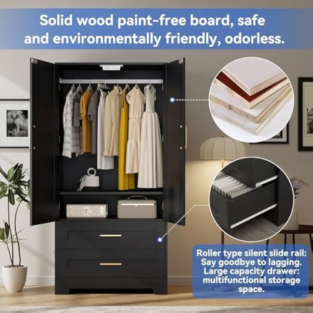 Freestanding Bedroom Armoire Clothing