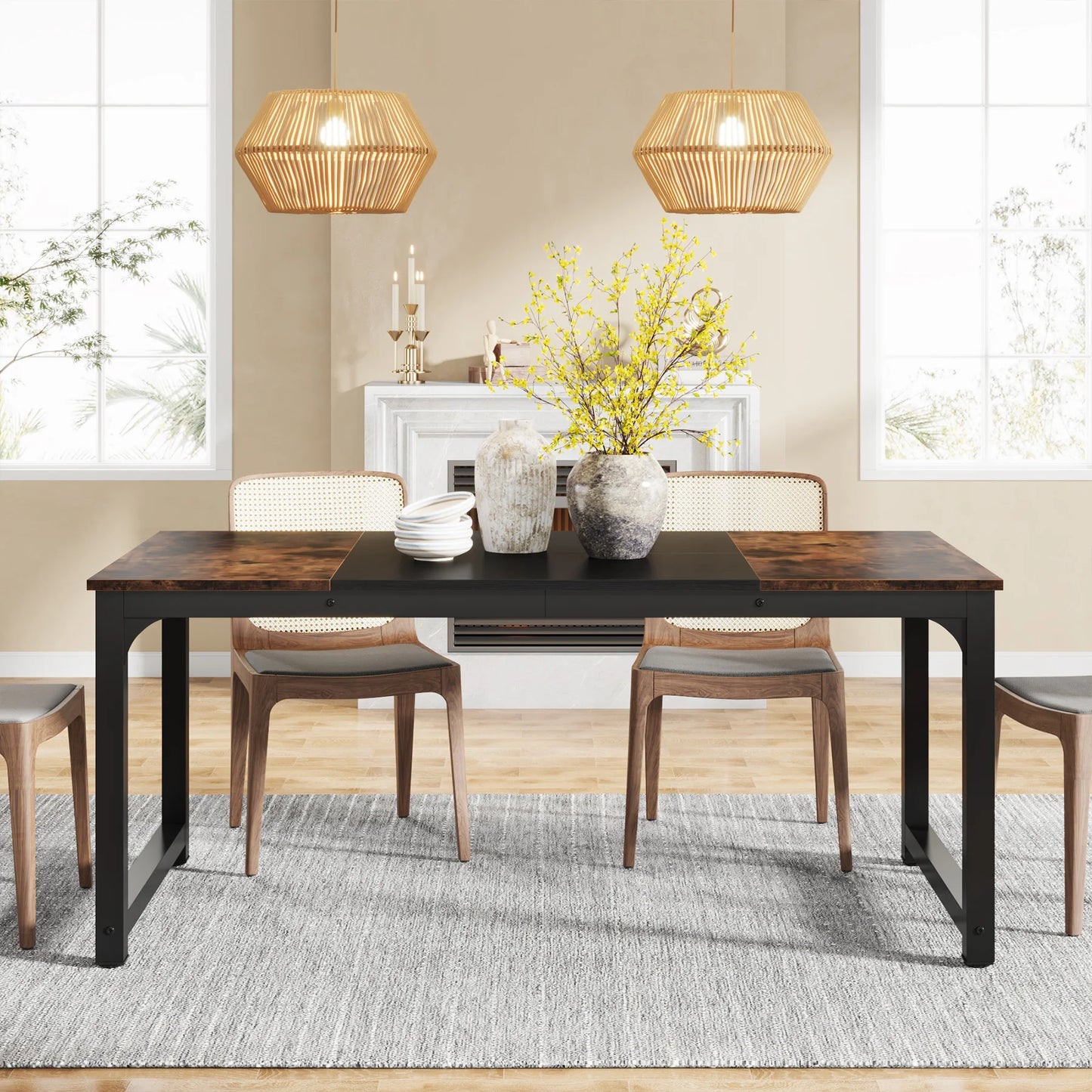 Tribesigns Rectangular Dinner Table for Dining Room