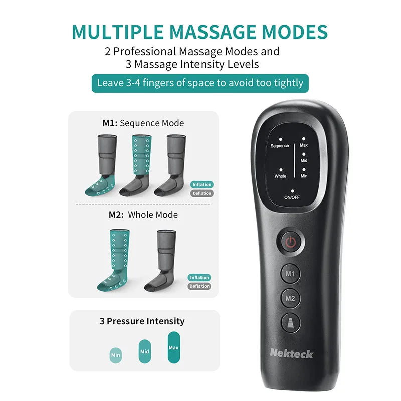 Nekteck Leg Massager Air Compression Calf Wraps Air Pressure Massage