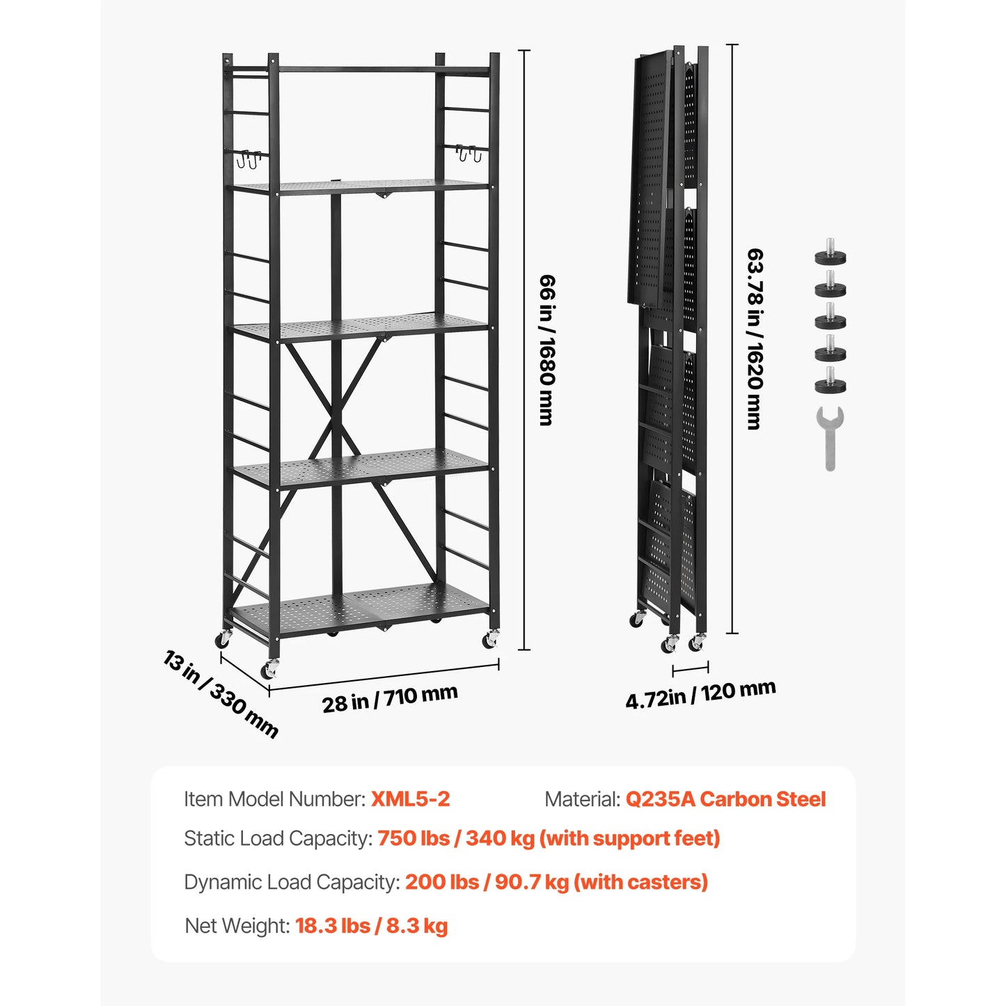 SucceBuy 6/5/4/3 Tier Black Shelving Unit Organizer for Garage Kitchen