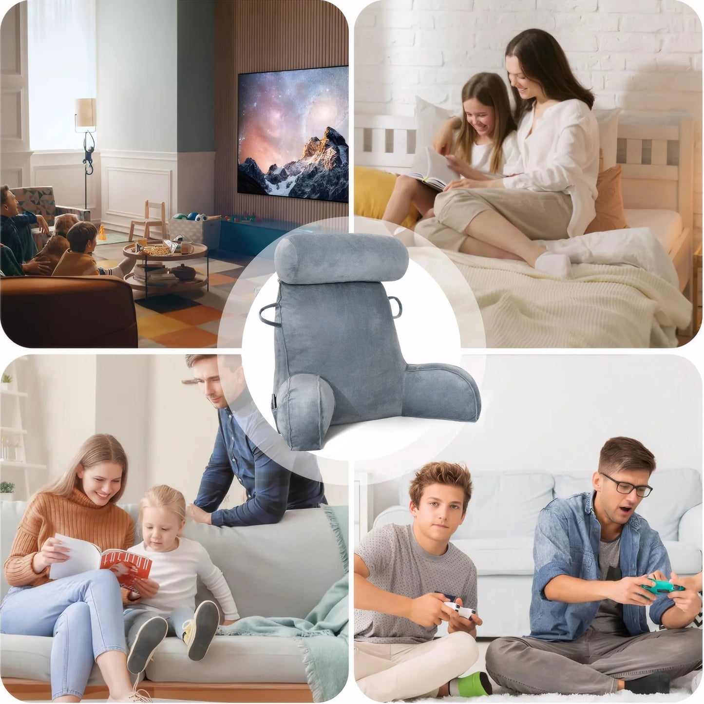 Headboard Pillow Triangle Cushion Reading Large Bolster Backrest