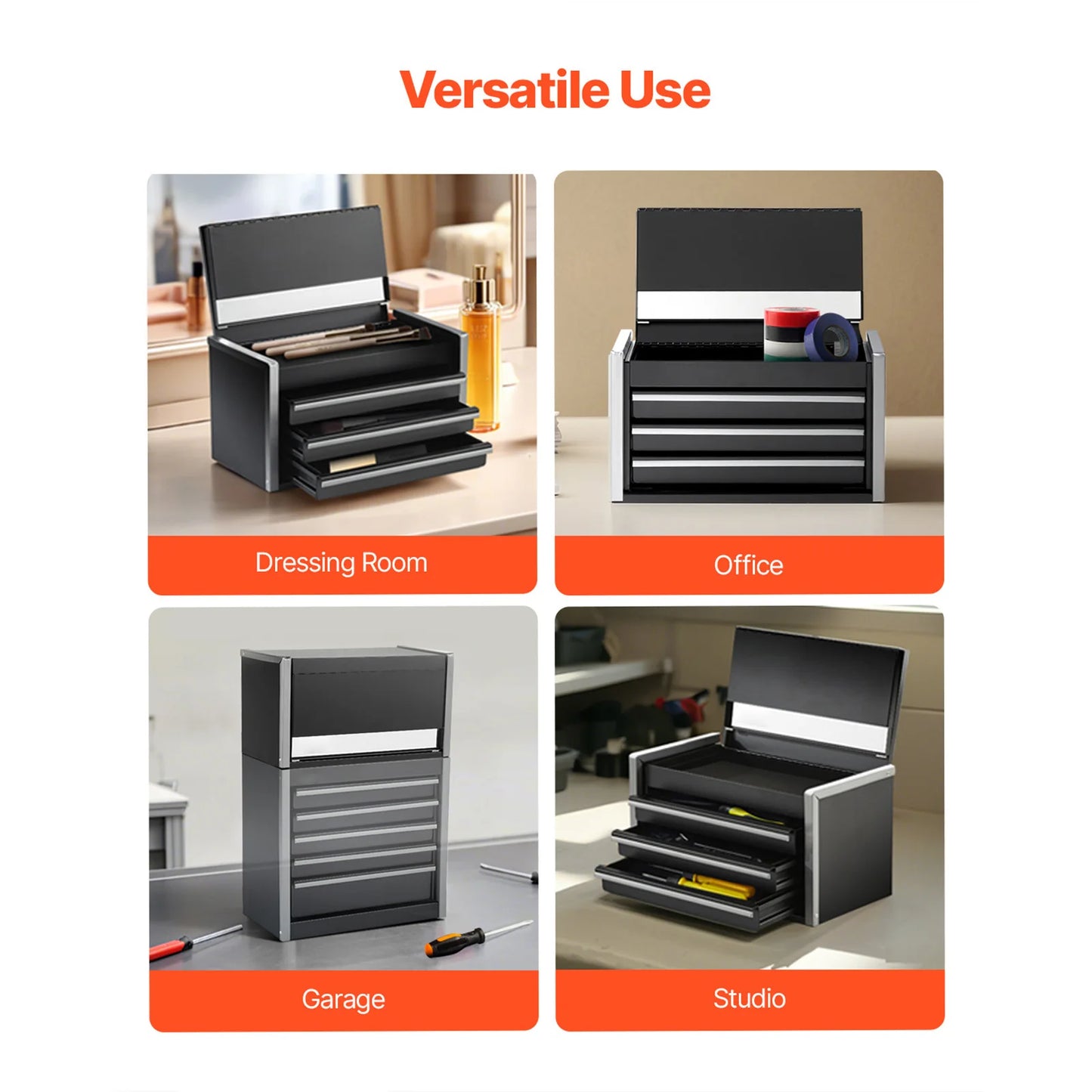 SucceBuy 8.6in 3 Drawers Tool Box