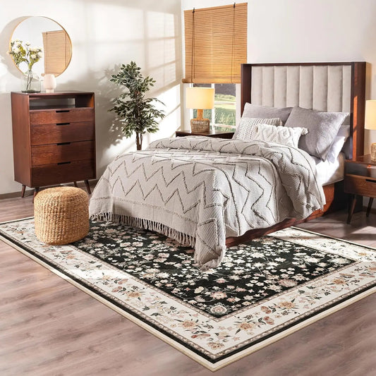 Rug Soft Low Pile Non Slip Carpet for Living Room