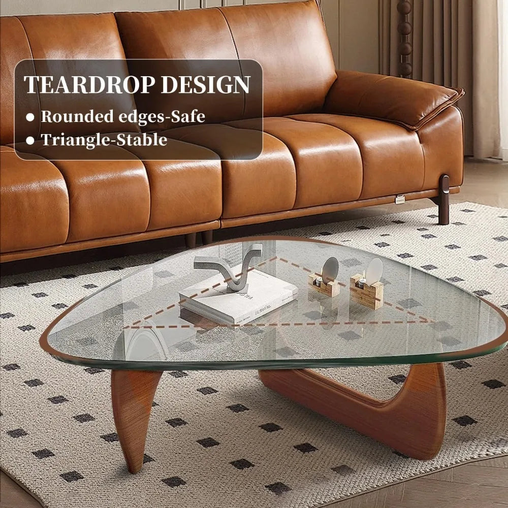 Small Mid Century Glass Top Coffee Table