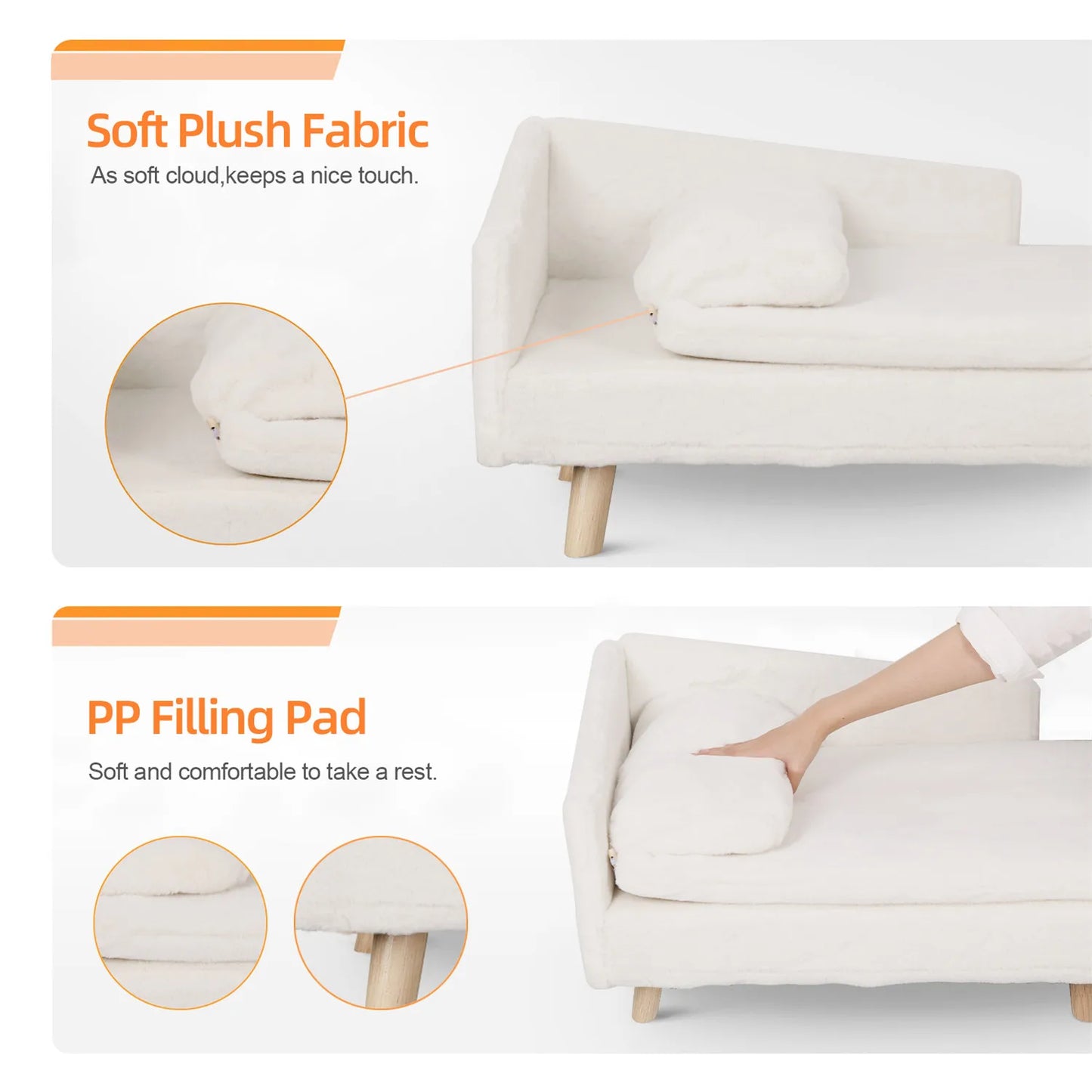 Elevated Pet Bed,Nordic Pet Stool Bed with Cozy Pad Waterproof