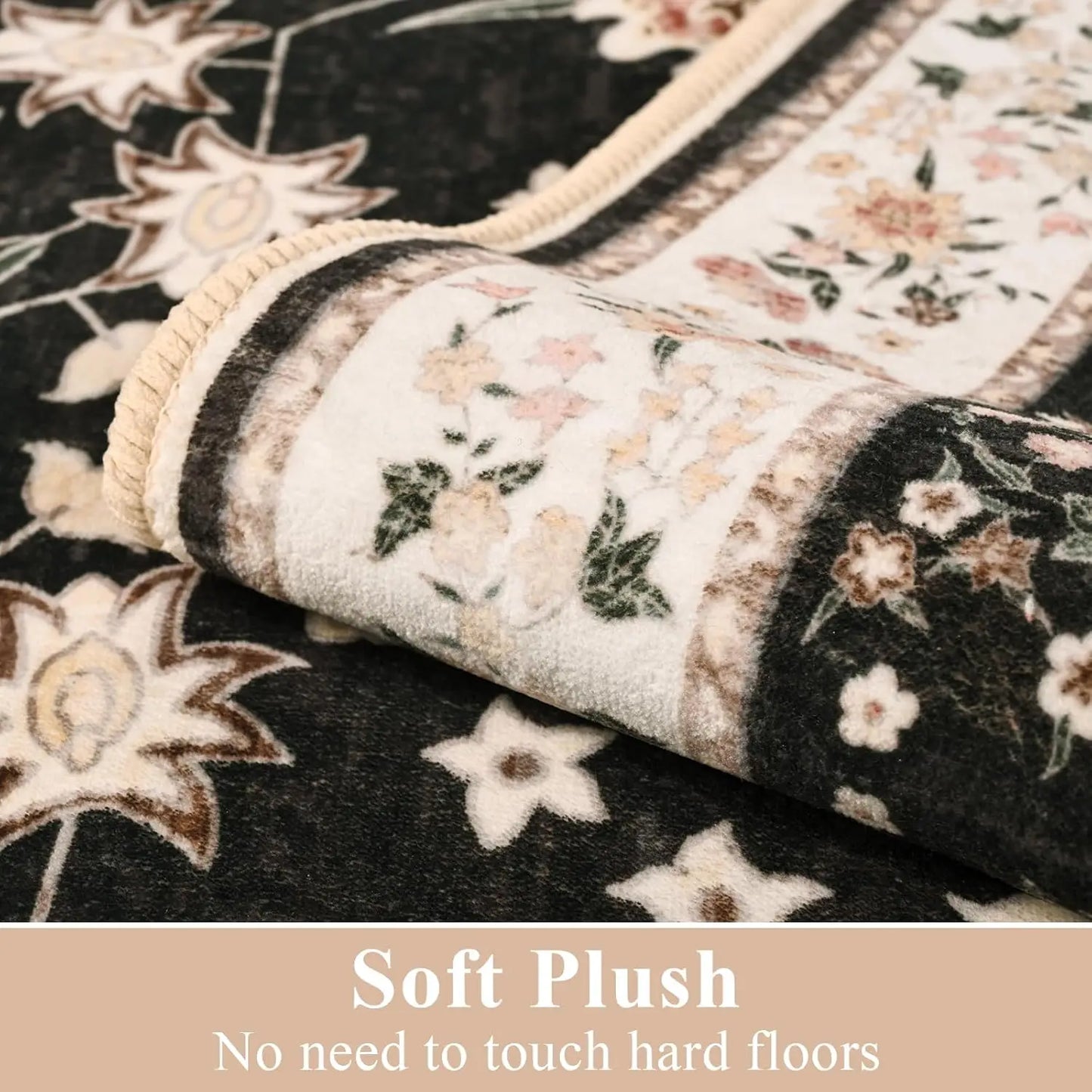 Rug Soft Low Pile Non Slip Carpet for Living Room