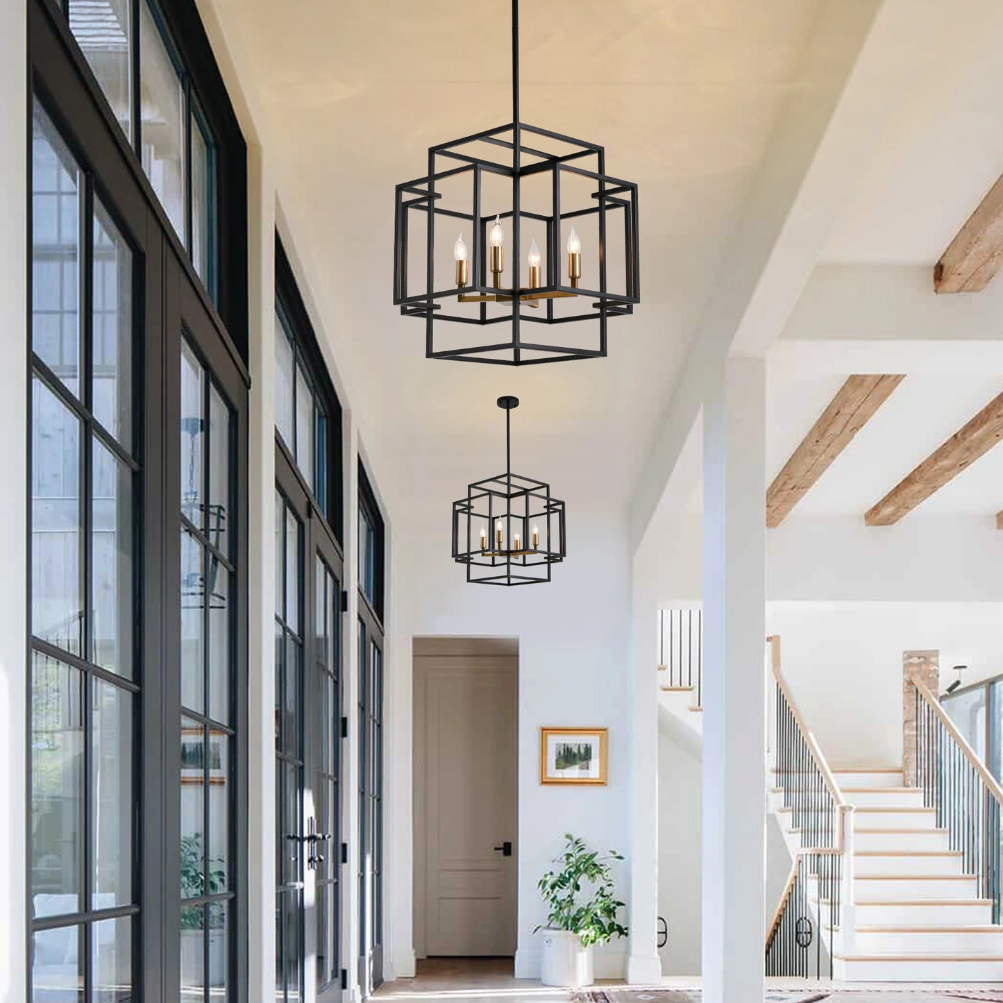 4-Lights Pendant Lights Fixtures Hanging Chandelier