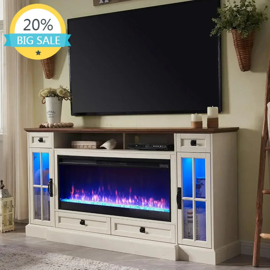 Fireplace TV Stand for 80 Inch TV