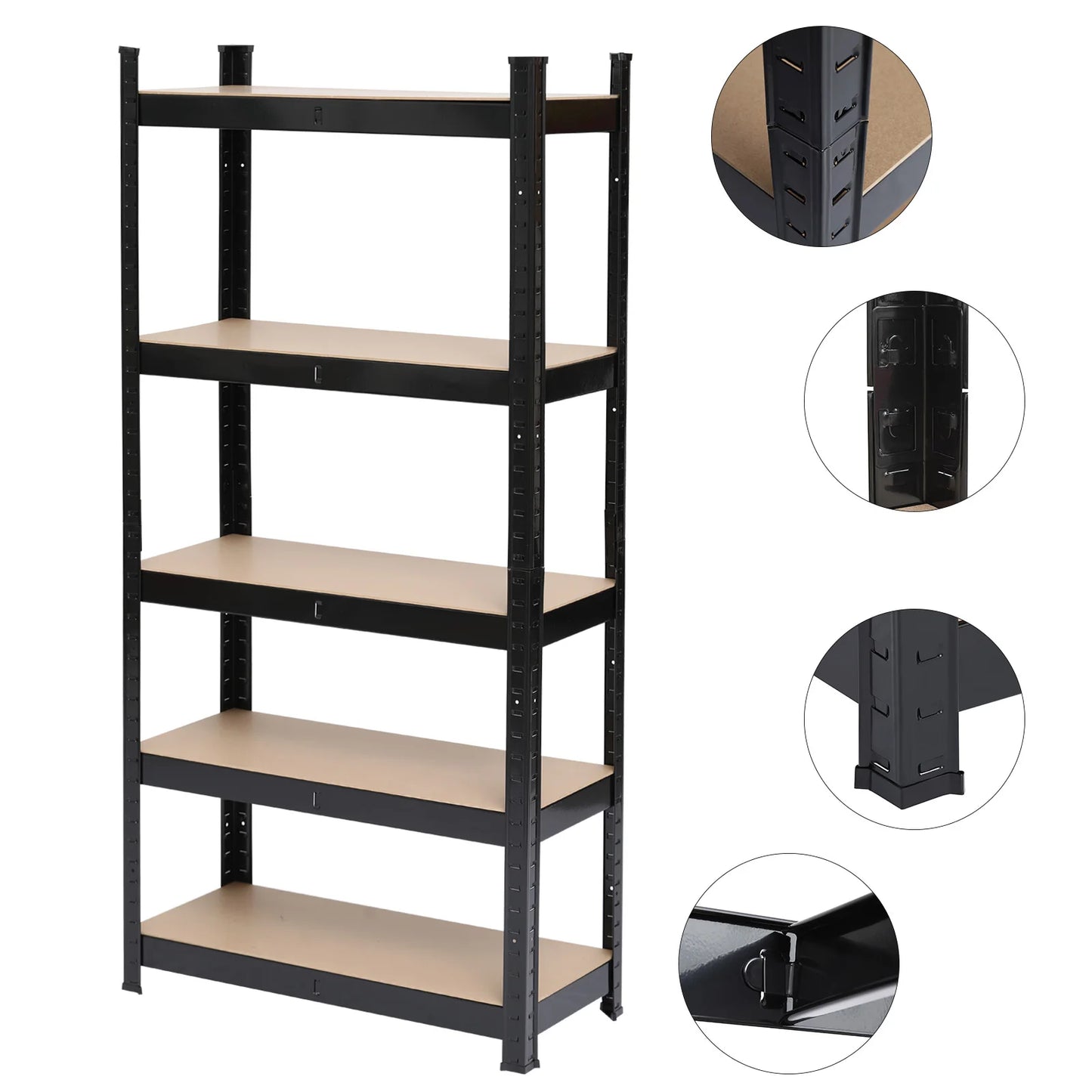 5 Tier Heavy Duty Metal Shelving Rack Unit Garage Storage Shelf