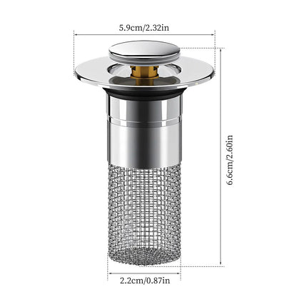 Bathroom Sink Drain Strainer - Pop-Up Filter