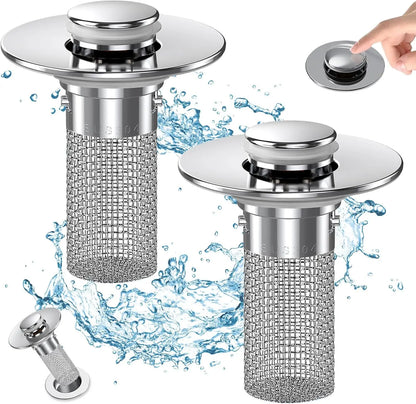 Bathroom Sink Drain Strainer - Pop-Up Filter