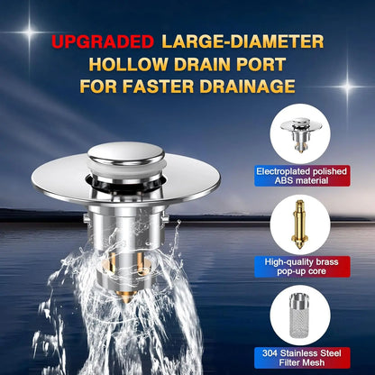 Bathroom Sink Drain Strainer - Pop-Up Filter