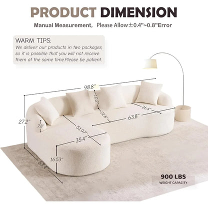 Oversized Sectional Sofa with Chaise for Living Room