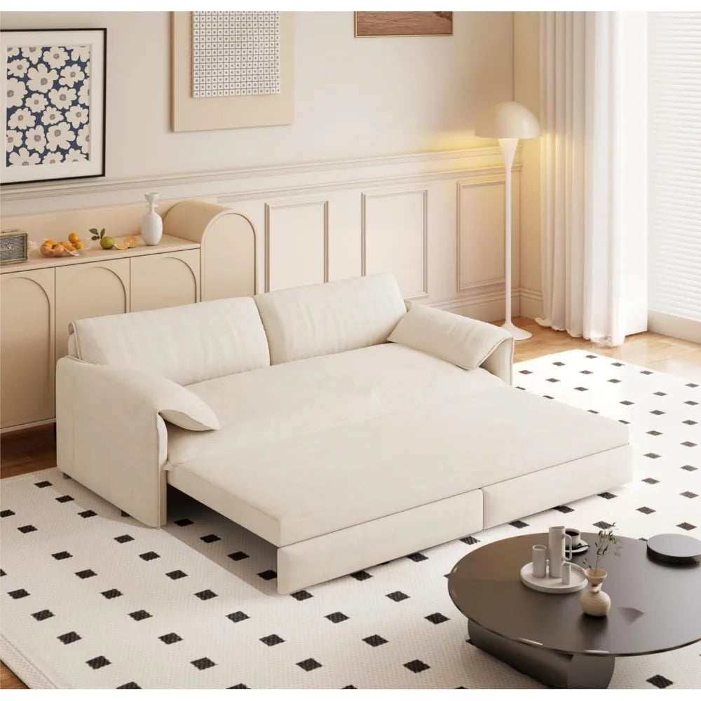 66" Queen Size Pull Out Sofa Bed
