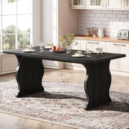 63-Inch Rectangular Modern Kitchen Table, Farmhouse Large Kitchen