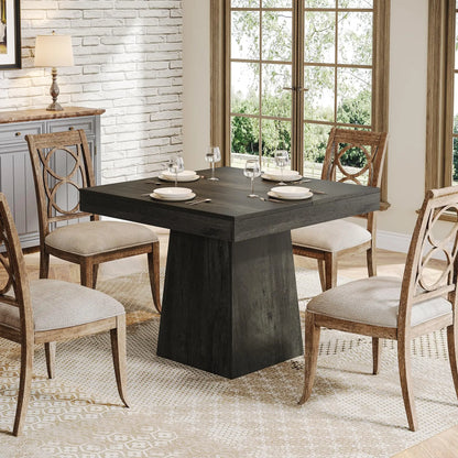 31.5-Inch Kitchen Table Small Dinner Table with Sturdy Pedestal Base