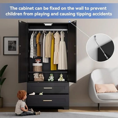 Freestanding Bedroom Armoire Clothing