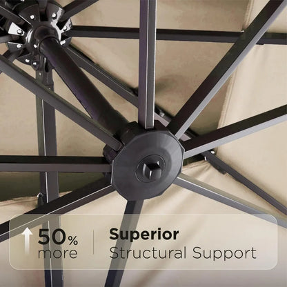 Cantilever Patio Umbrella 360°Rotation Rectangular Outdoor Large Offset Umbrellas Double Top
