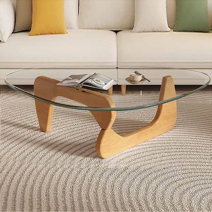Small Mid Century Glass Top Coffee Table