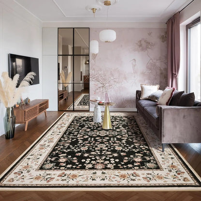 Rug Soft Low Pile Non Slip Carpet for Living Room