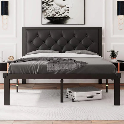 Twin-Queen Heavy-Duty Platform Bed Frame Storage