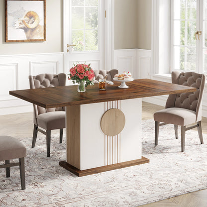 55" Rectangular Farmhouse Wood Dinner Table