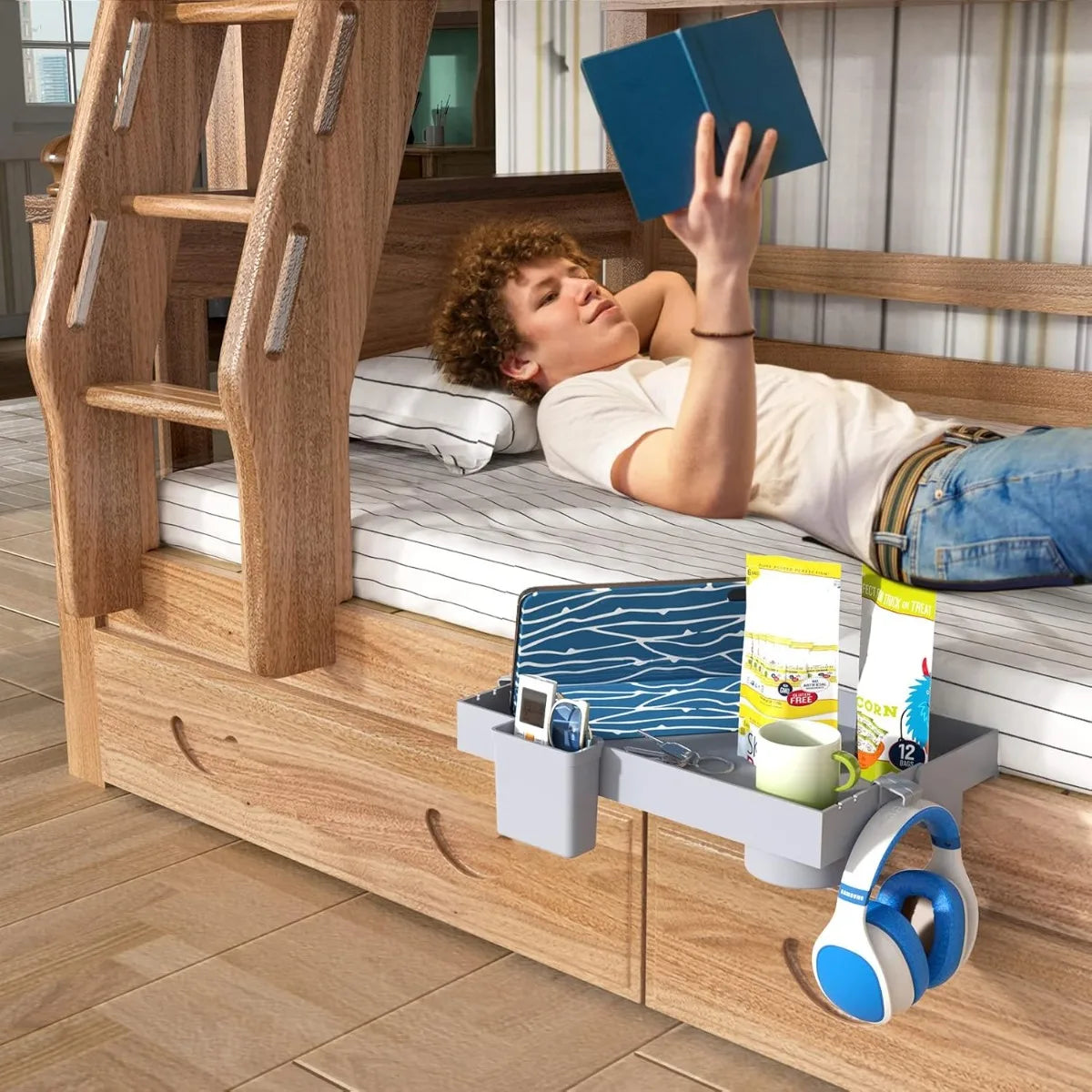 Bedside Shelf for Bed, Foldable Bunk Bed Shelf Clip On