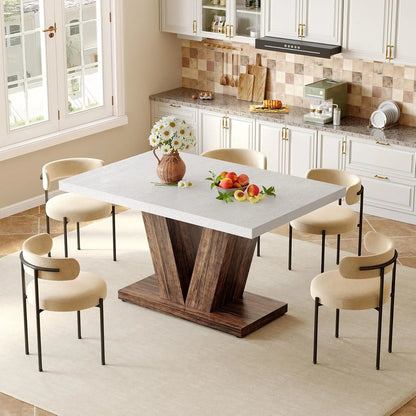 White Rectangle Modern Dining Room Tables