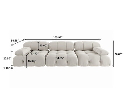 Modern Velvet Convertible Couches 3 Seats Living Room Sofa Sets for Office Apartment