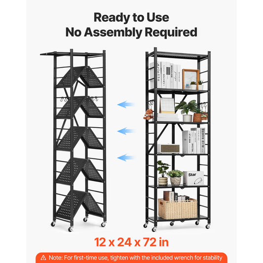 SucceBuy 6/5/4/3 Tier Black Shelving Unit Organizer for Garage Kitchen