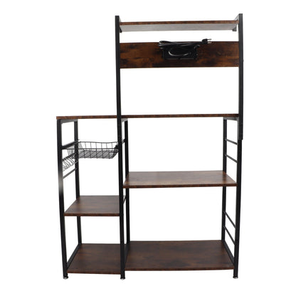 Kitchen Bakers Rack Steel Wood Multi Tier Microwave Oven Stand