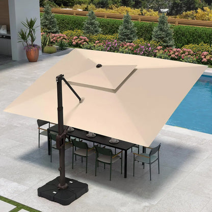 Cantilever Patio Umbrella with Base Included Double Top Windproof Rectangle Offset Umbrellas