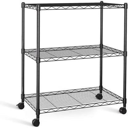 YSSOA Heavy Duty 3-Shelf Shelving with Wheels