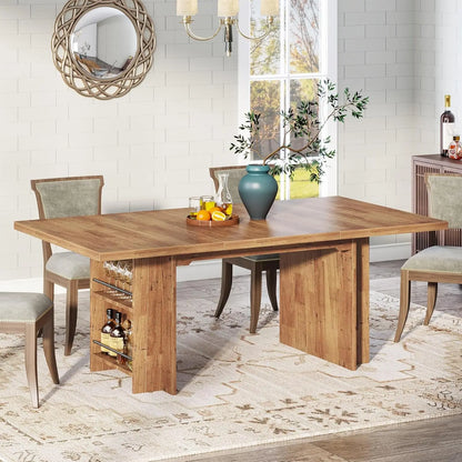 63-Inch Rectangular Kitchen Table with Storage