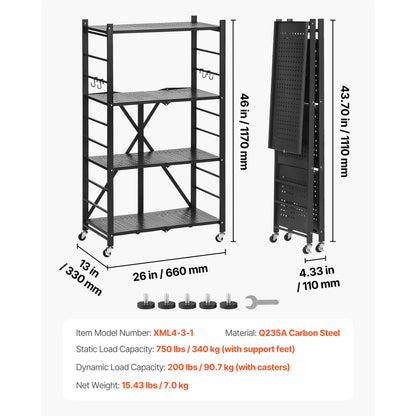 SucceBuy 6/5/4/3 Tier Black Shelving Unit Organizer for Garage Kitchen